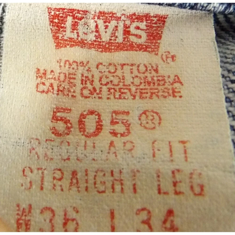 VTG Levis 505 Regular Fit Straight Leg Jeans Men 36x34 Medium Wash Denim Indigo